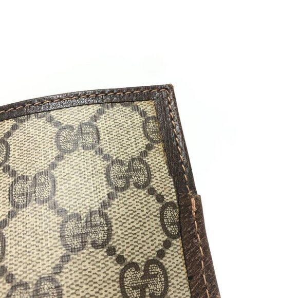 GUCCI Old Gucci Flat Clutch Bag with All-Over Pattern Clutch Bag Brown - Picture 3 of 11